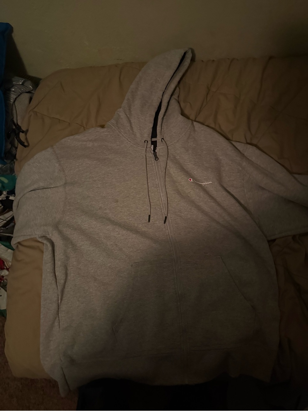 Champion Gray Full-Zip Hooded Sweatshirt